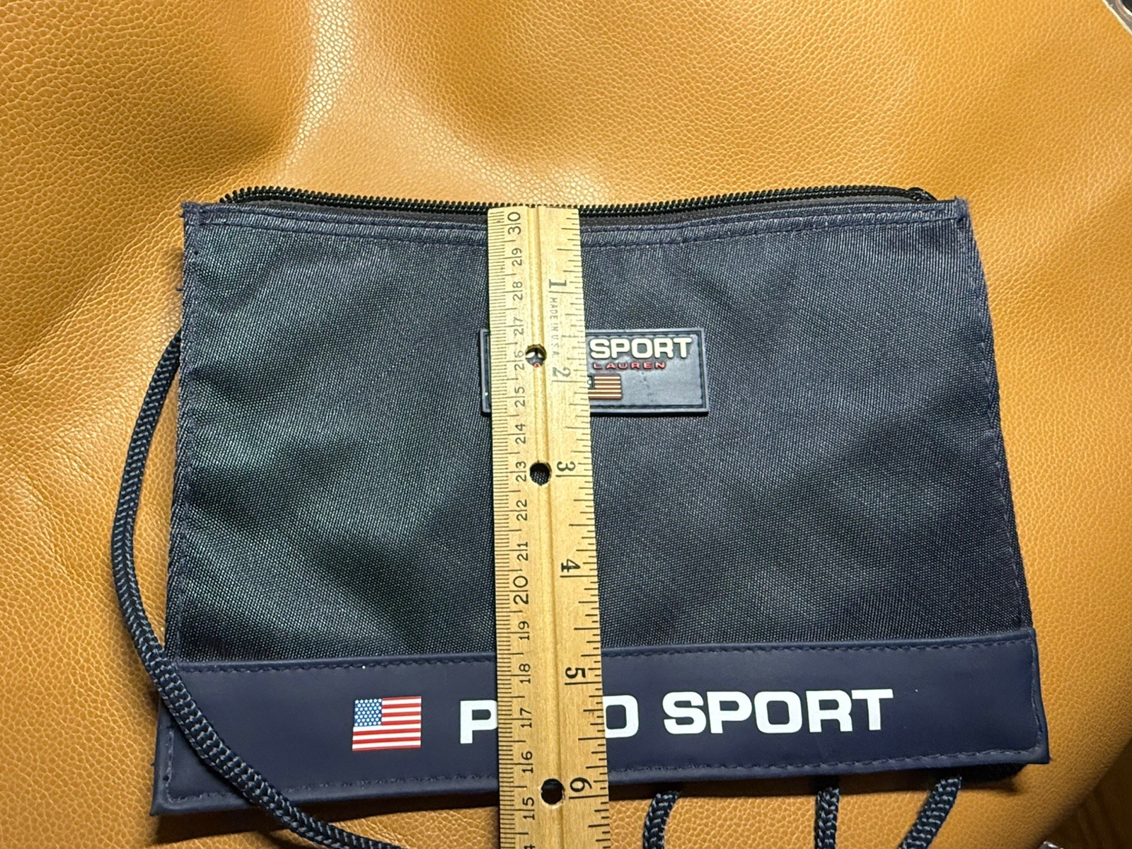 Vtg Ralph Lauren Polo Sport Nylon Crossbody Bag Pouch USA Flag Rare US Seller