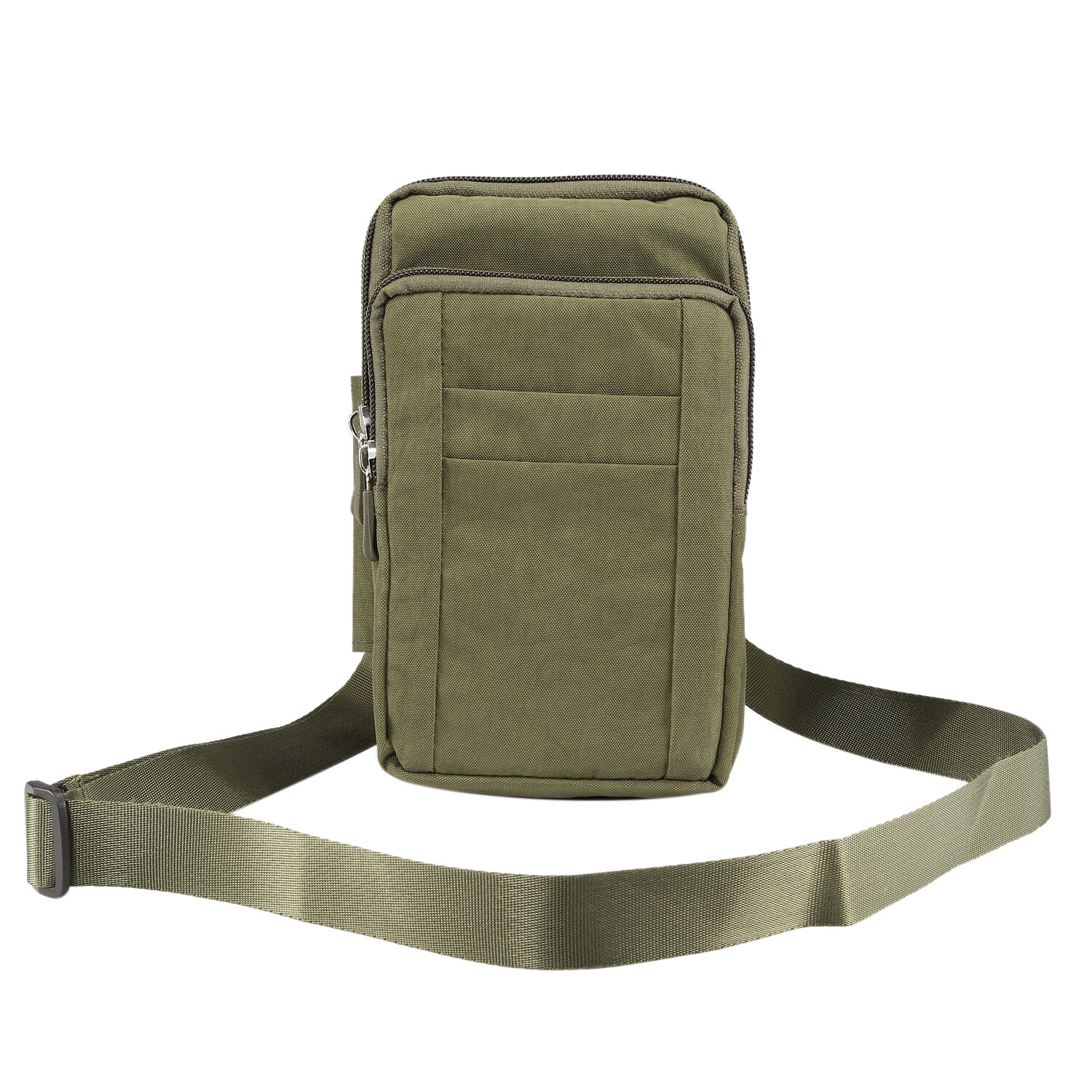 Men Bag Multi Layers Zipper Shoulder Bag Casual Portable Travel Crossbody Bag