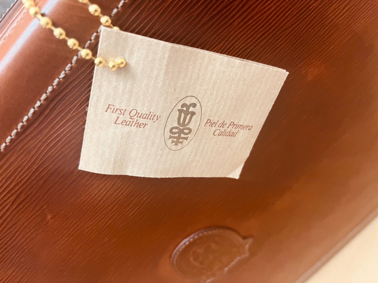 LLADRO “CALIFORNIO” Vintage Tan Leather Briefcase / Attaché / Trunk – SPAIN