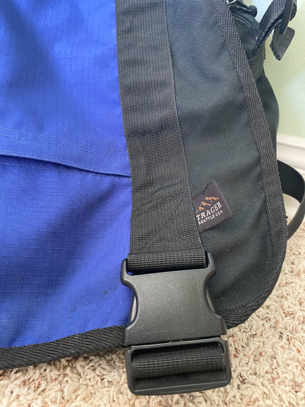 Trager Briefcase – Beautiful Blue – 17x14x5 inches. Gently used.