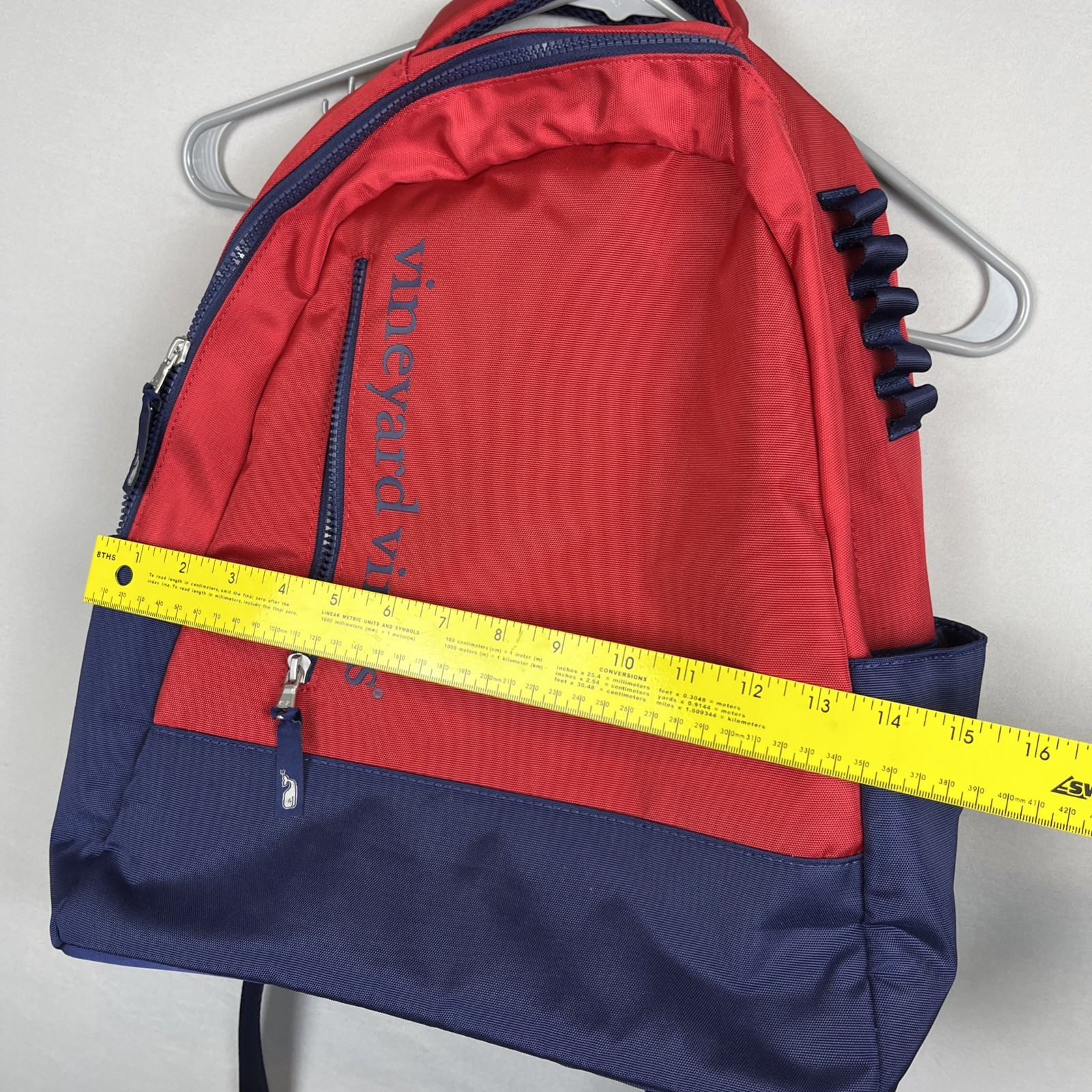 Vineyard Vines Red and Navy Blue Backpack School Work Beach New Without Tags