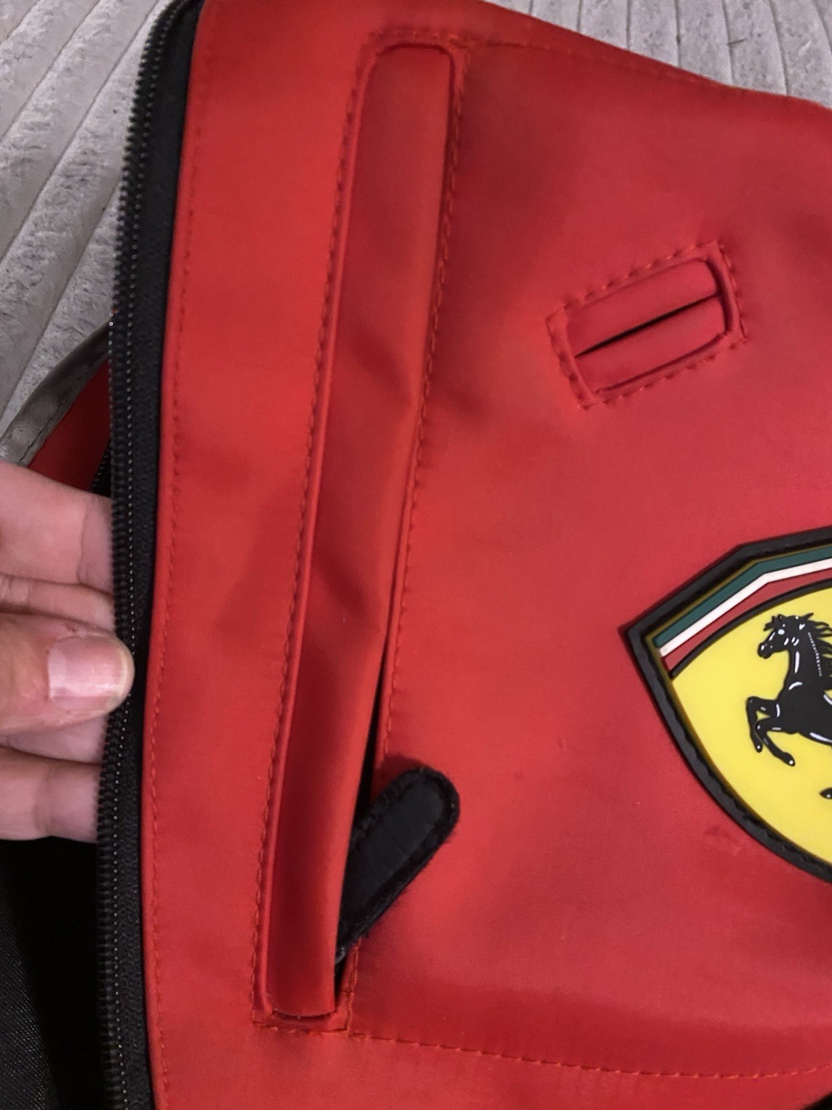Vintage Scuderia Ferrari Triangular Single-shoulder Sling Bag With Accessory Bag