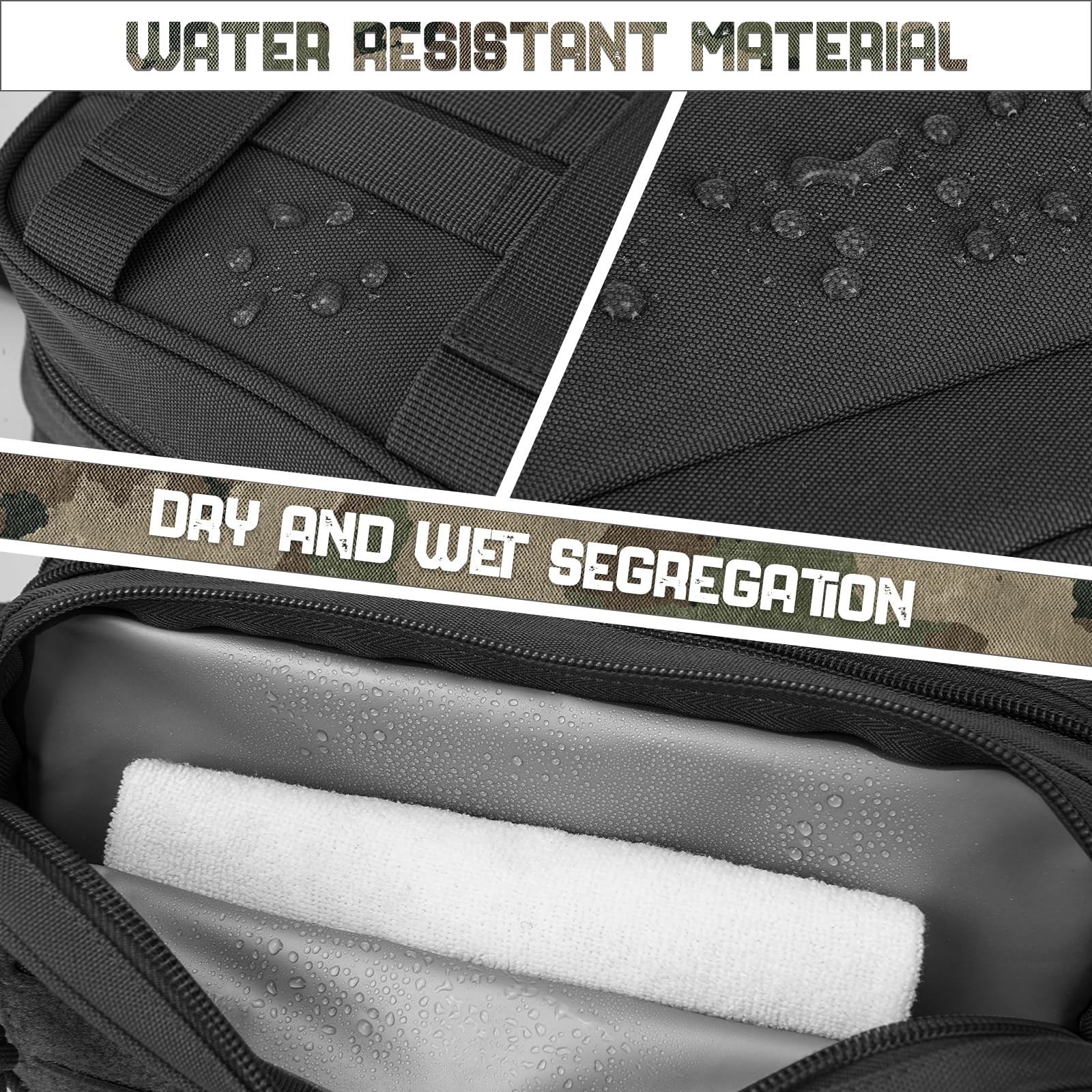 QT&QY Tactical Toiletry Bag For Men 10.4 x 4.3 x 5.9 inches, 1 US Black