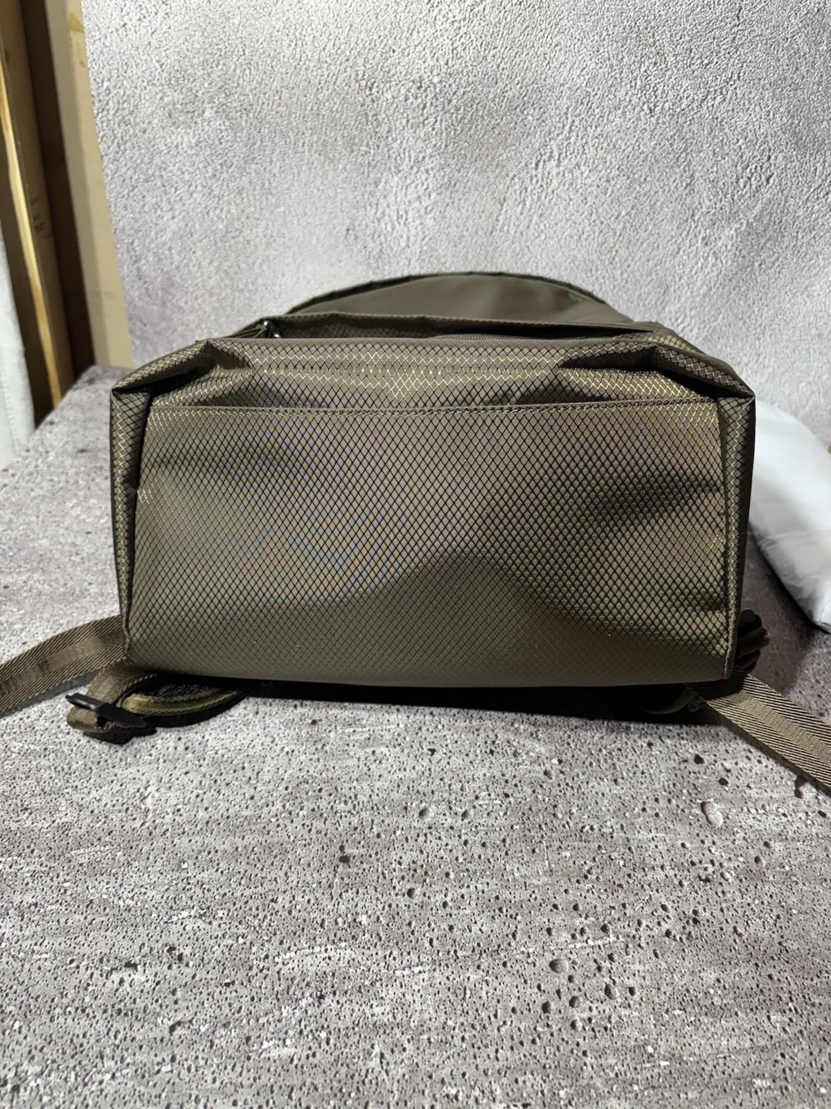 Hugo Boss Pixel R Backpack Tonal Logo Olive Brown Recycled Fabric NWT