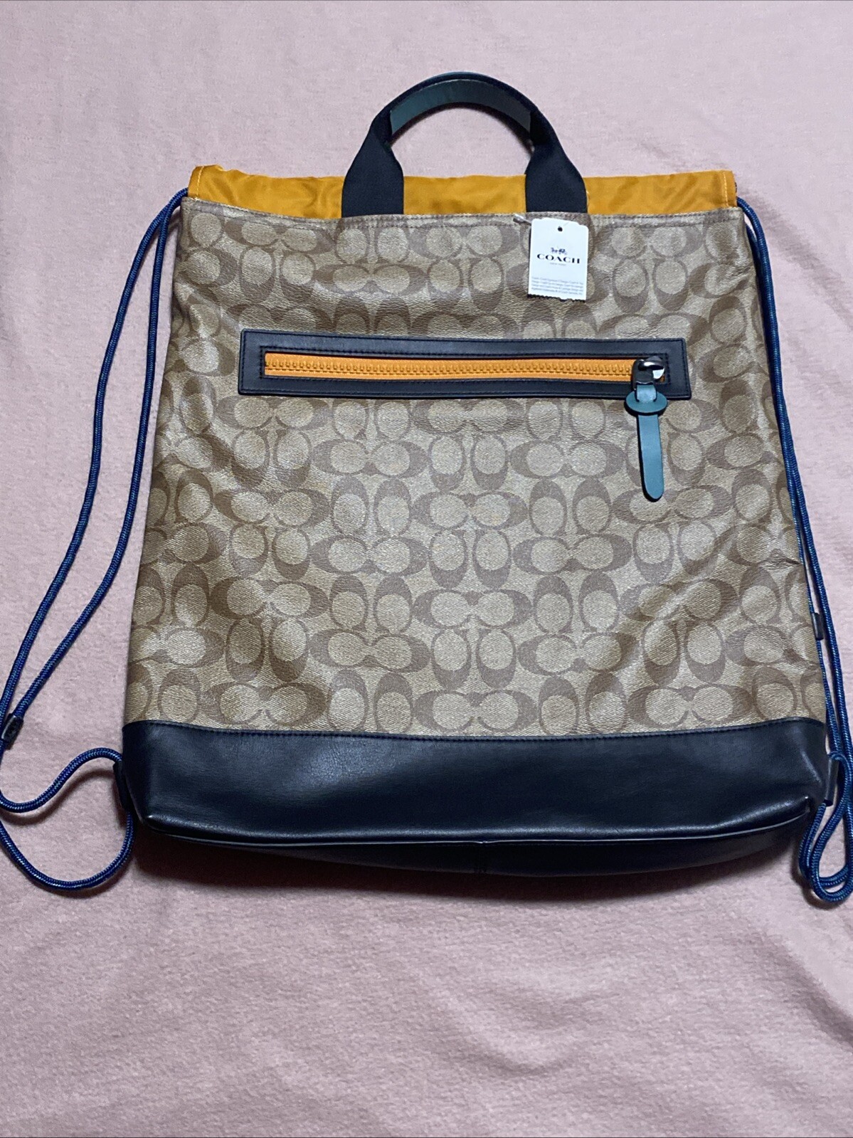 SS 1 COACH Backpack Tote 2way Leather x PVC Men s A4 Storage Business Bag