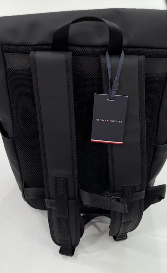 Tommy Hilfiger Men’s Rolltop Backpack, Black, One Size