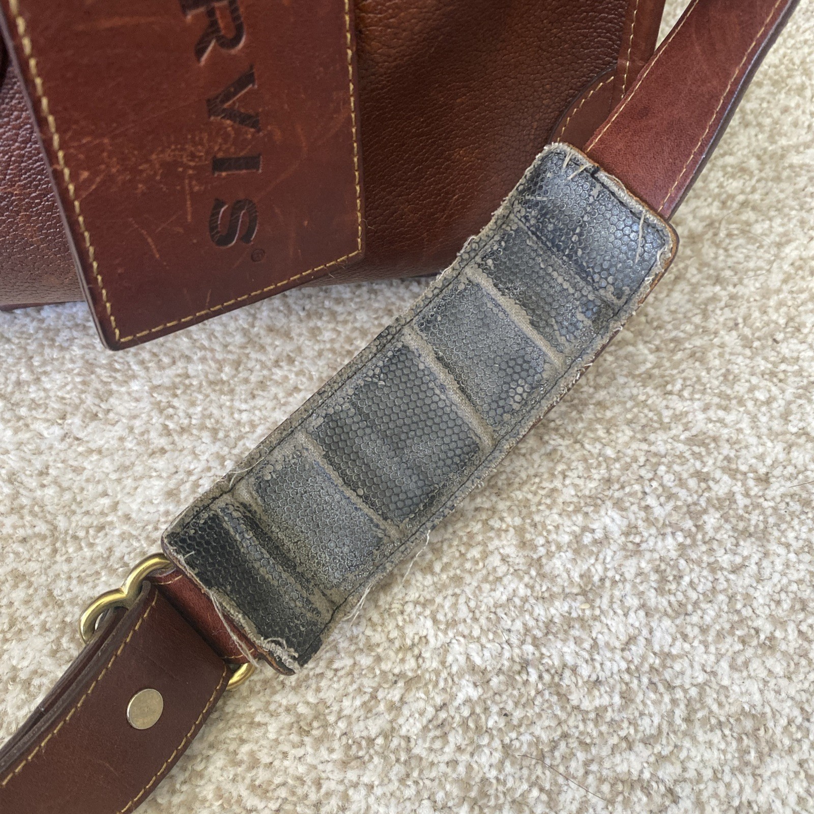 Vtg 2006 Orvis Leather Briefcase with Tag Brown Messenger Bag Computer Traveler