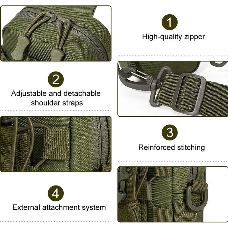 Multifunctional Tactical Chest Bag Men’s Outdoor Water Bottle Waist Bag Phone Cr