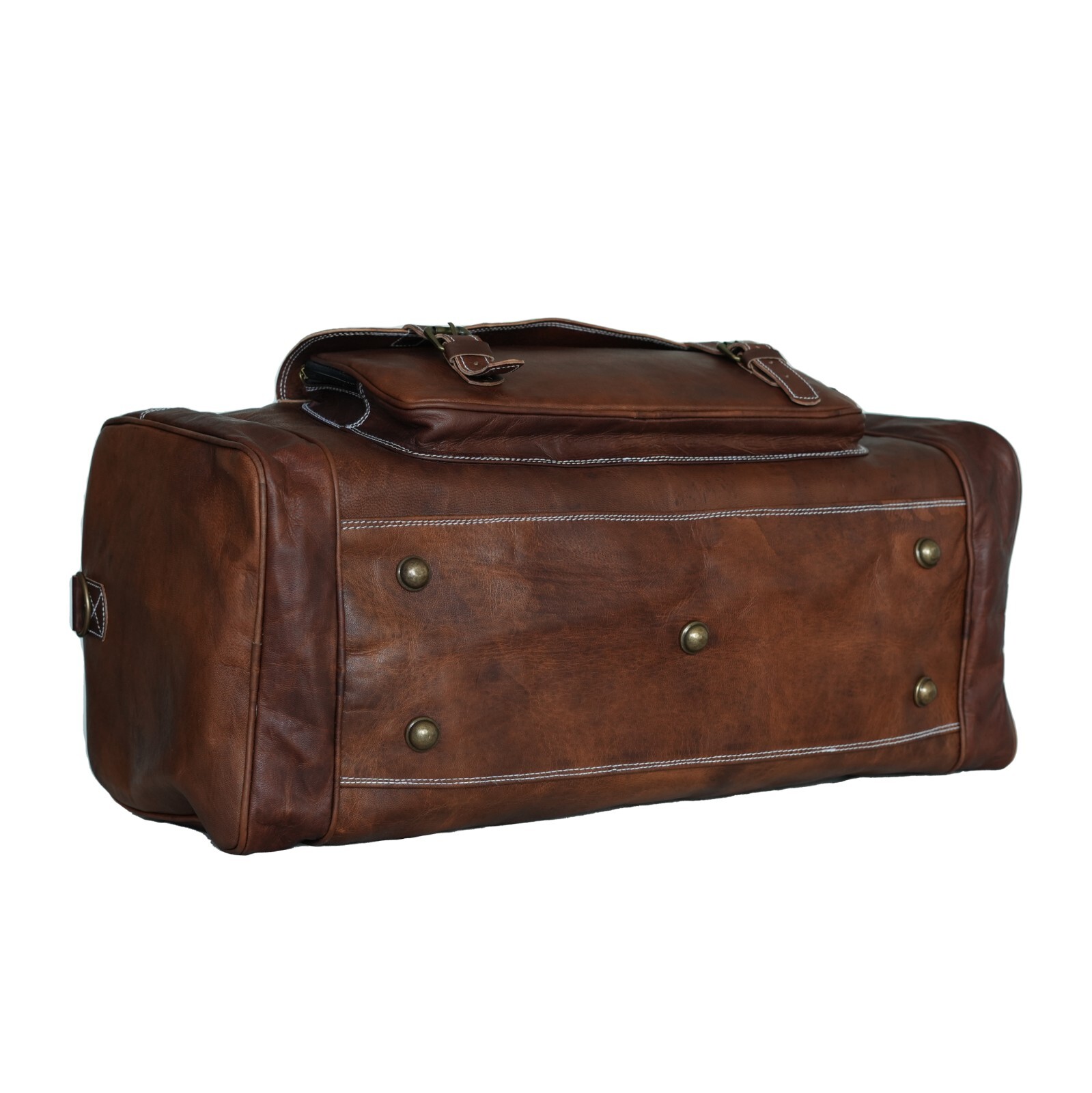 Mens Vintage Genuine Leather Duffle Bag Overnight Weekender Retro Luggage Unisex
