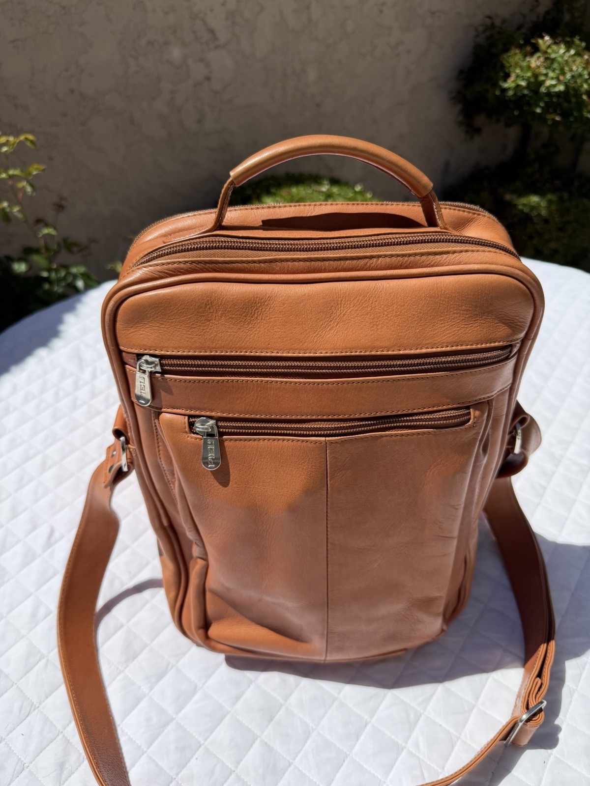 Nice Piel Chestnut Brown Leather Bag Colombian Made Padded Satchel Messenger Bag
