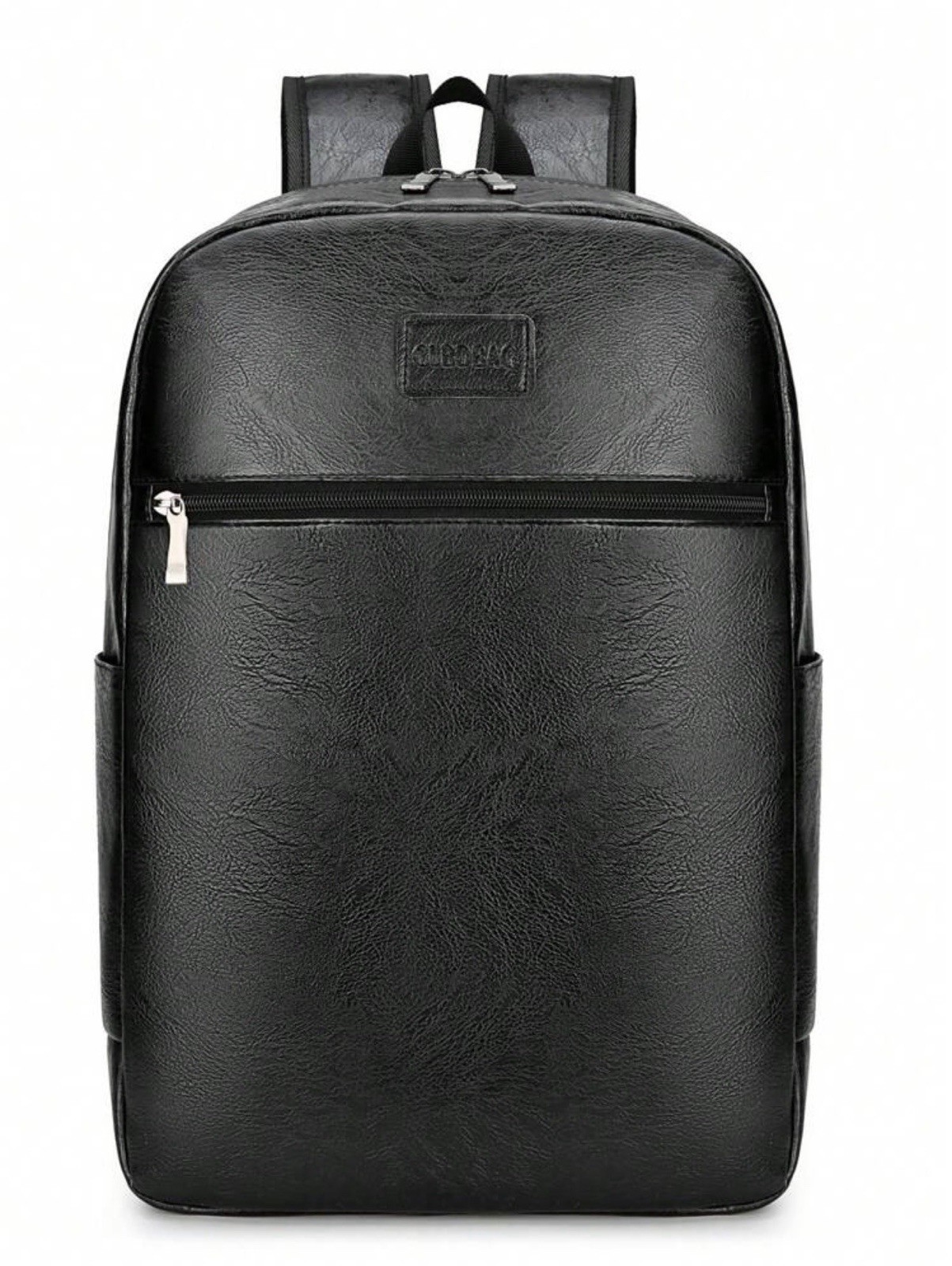 Vintage Faux Leather Backpack Slim 15.6″ Laptop Bag Black