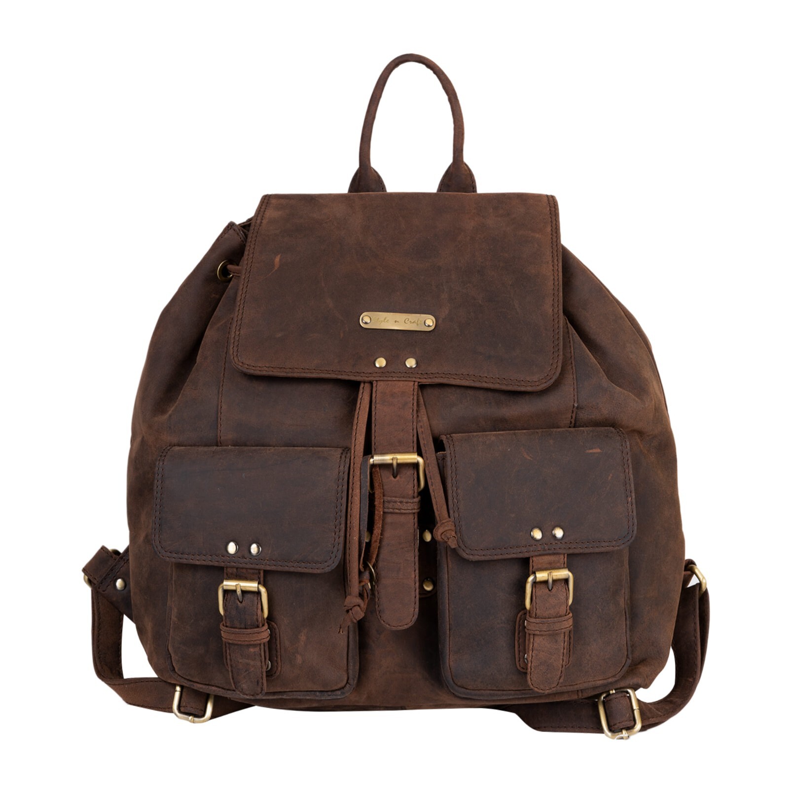 Style n Craft 392650 Backpack in Dark Brown Full Grain Hunter Leather
