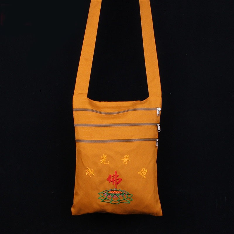 Buddhist Buddha Monk Bags Embroidery Shaolin Temple Kung Fu shoulder Bag Unisex