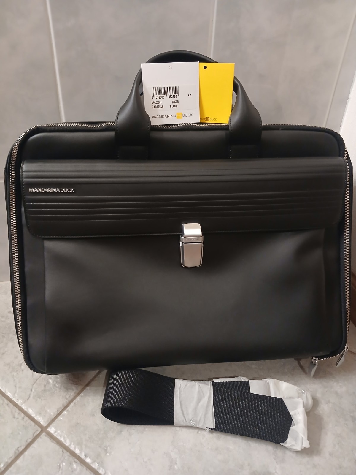 Vintage New Mandarina Duck Biker Cartella Business Briefcase/Laptop Bag