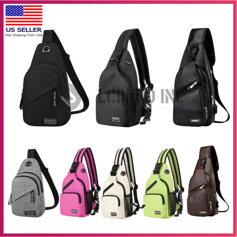 Men Women Sling Bag Chest Fanny Packs Cross Body Travel Sports Shoulder Backpack