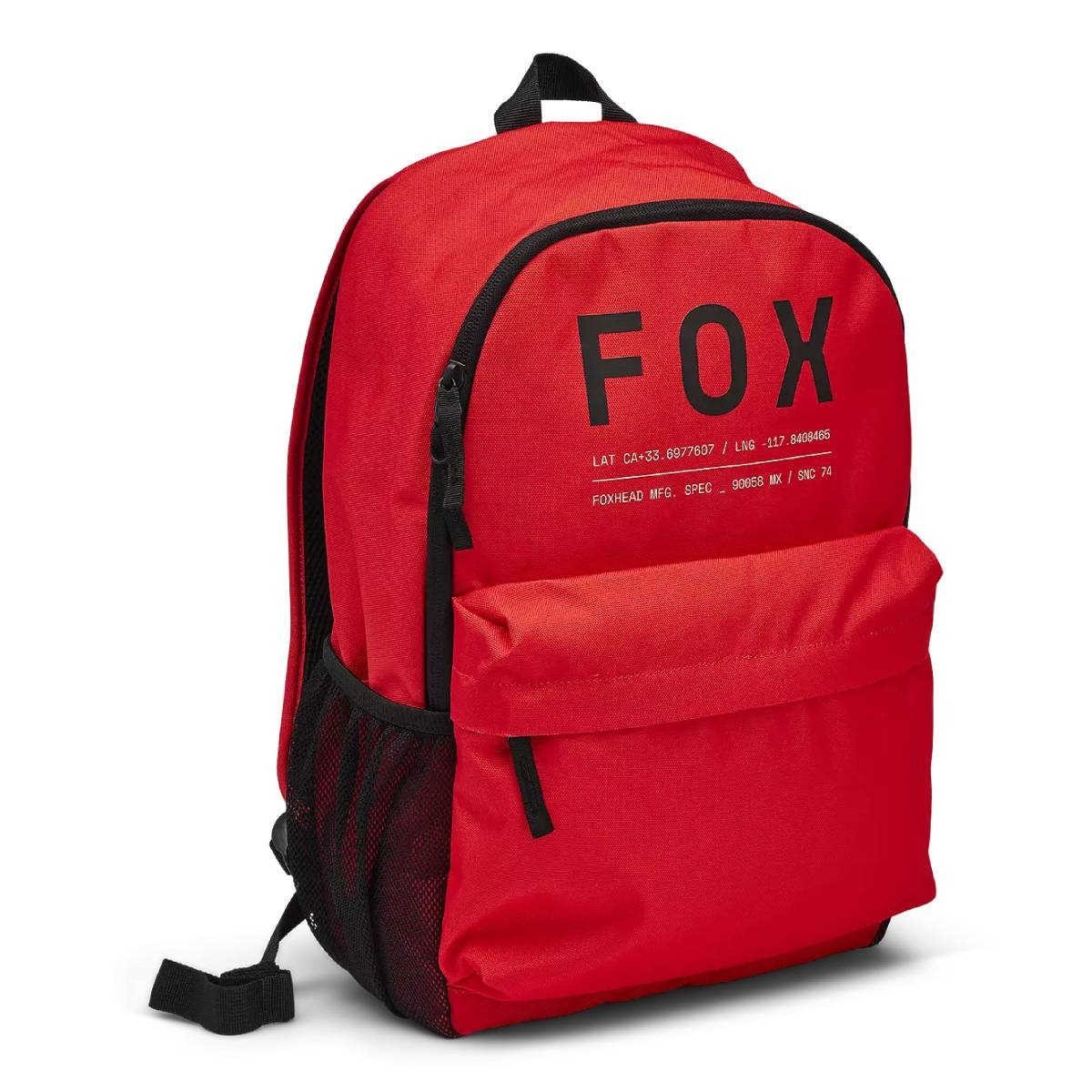 Fox Cleanup Backpack – Red w/ Internal laptop sleeve & side mesh pockets