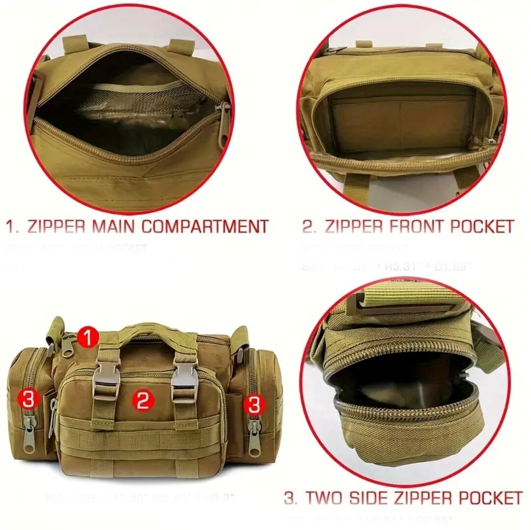 Tactical Military Chest Fanny Shoulder Waist Bag Camo Hunting Molle Camping Pack