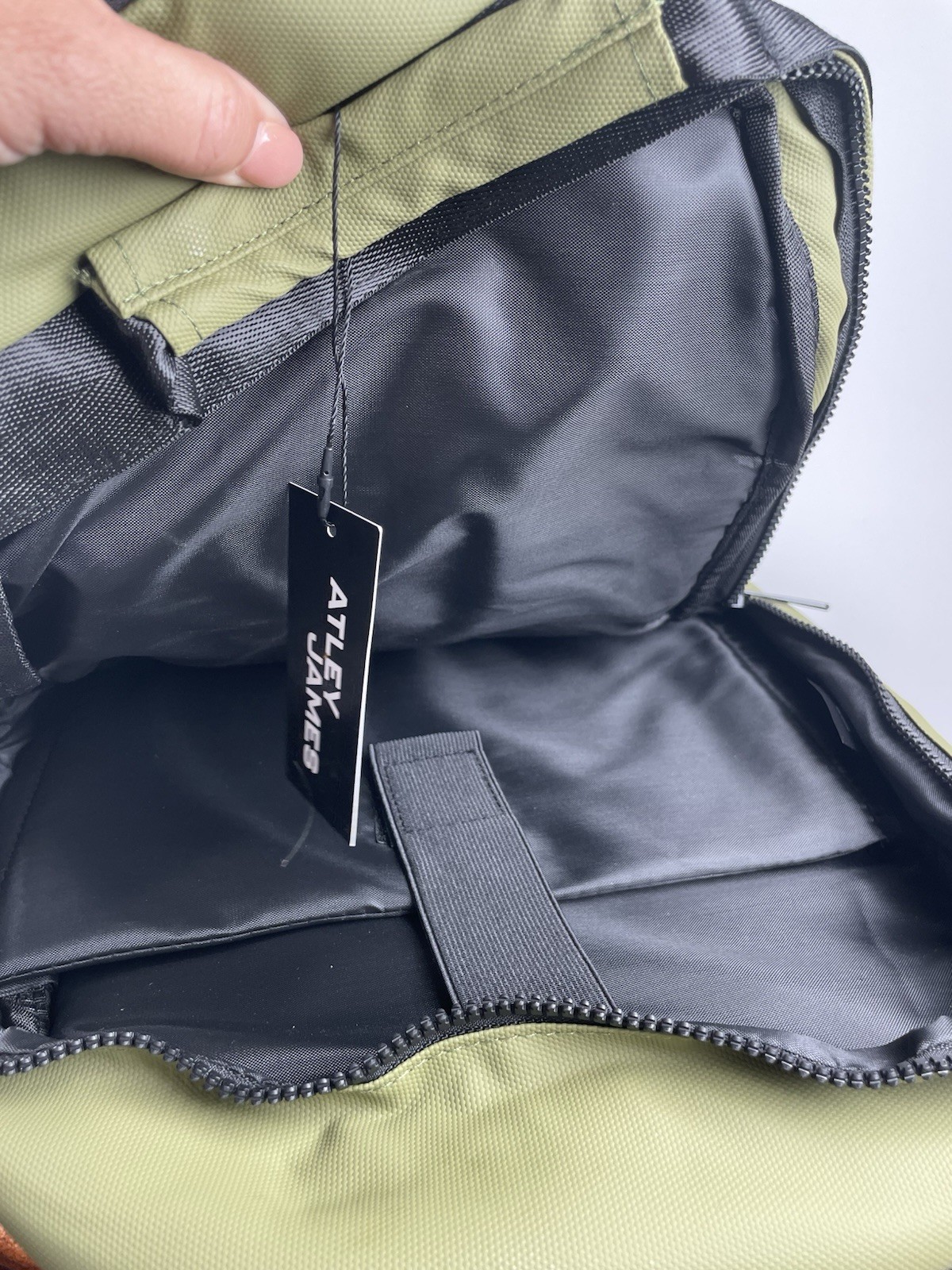 ATLEY JAMES Olive Green Travel- Backpack. Brand New – Never Used.