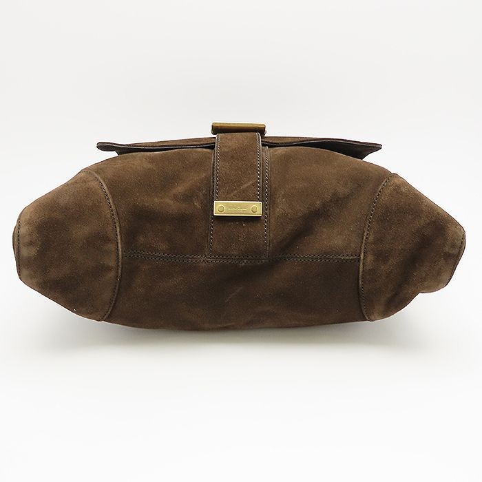 Salvatore Ferragamo Messenger Bag Shoulder Suede Belt Brown Vintage 38x30x13cm