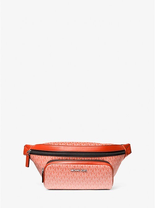 Michael Kors Cooper MK Signature Leather PVC Utility Belt Bag, Fanny pack Red