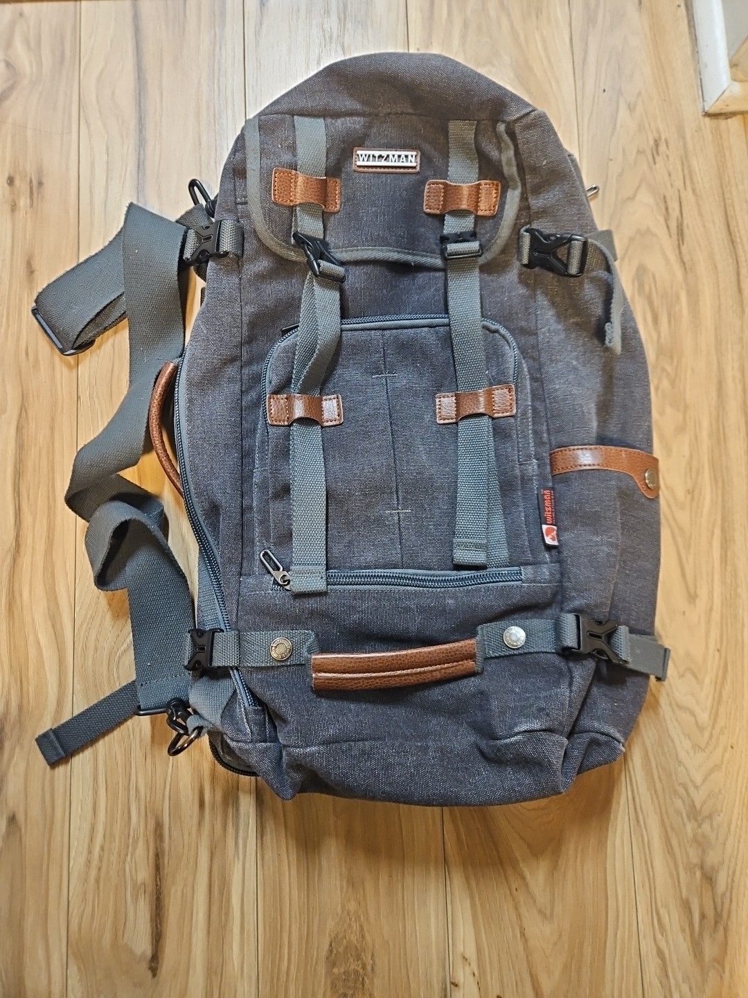 Witzman Canvas Travel Backpack Men Recreation Large Laptop Backpack Carry-on