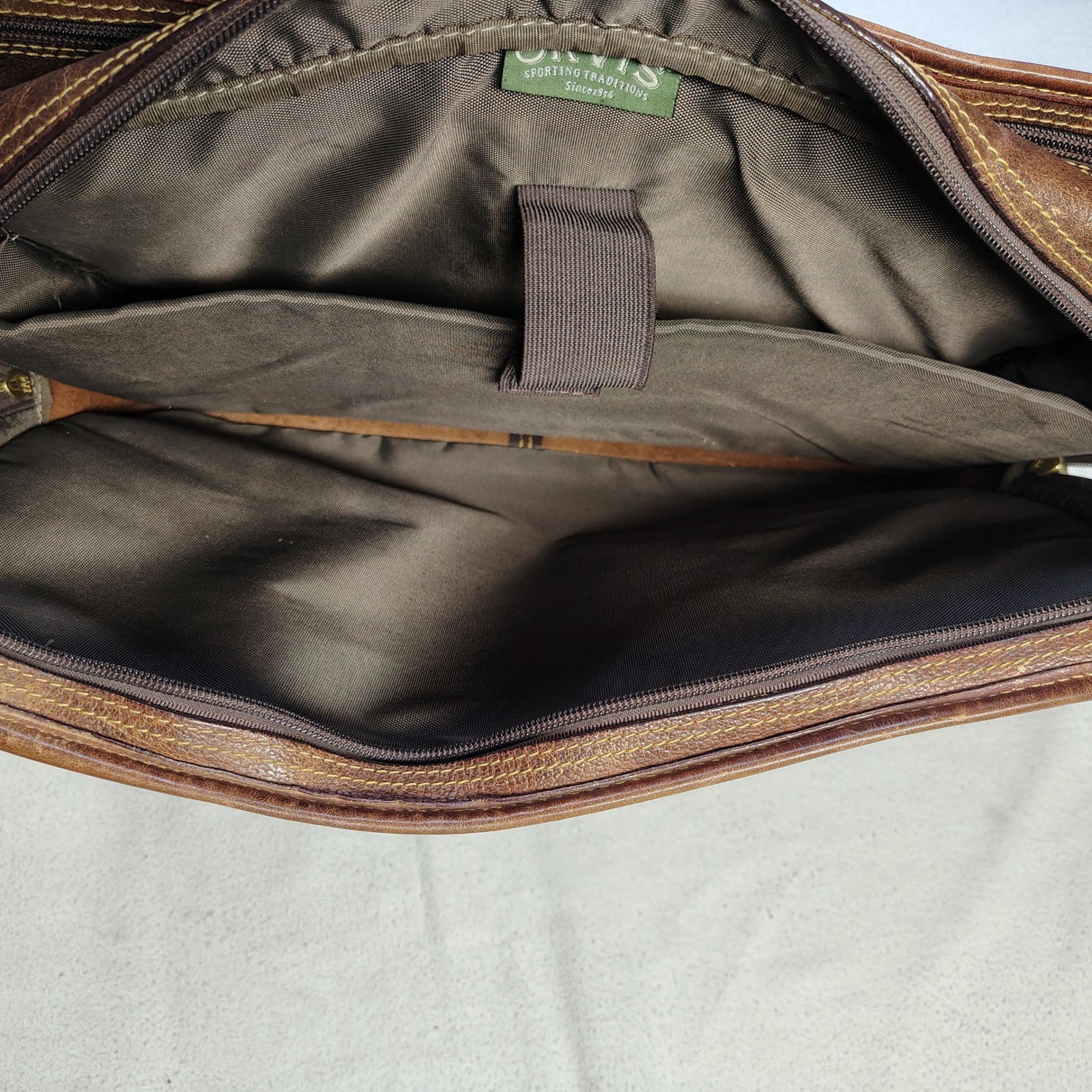 Vintage ORVIS Bullhide Leather Briefcase Brown Patina Gokey Heritage Bag USA