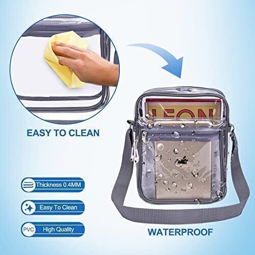USPECLARE Clear Purse Stadium Clear Messenger Bag Stadium Approved for Men and
