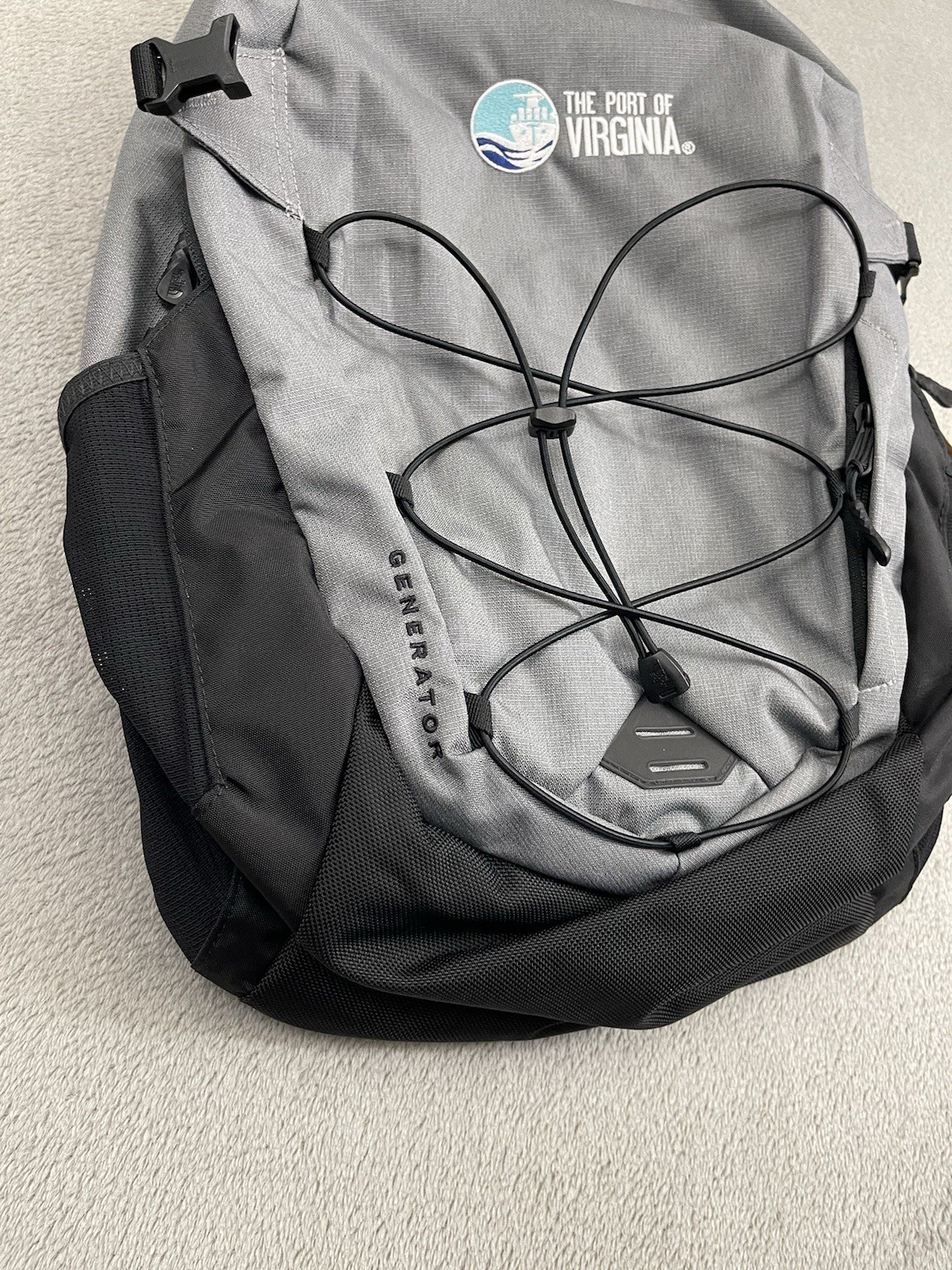 The North Face Generator Backpack Gray Black Travel Padded Laptop Backpack Logo
