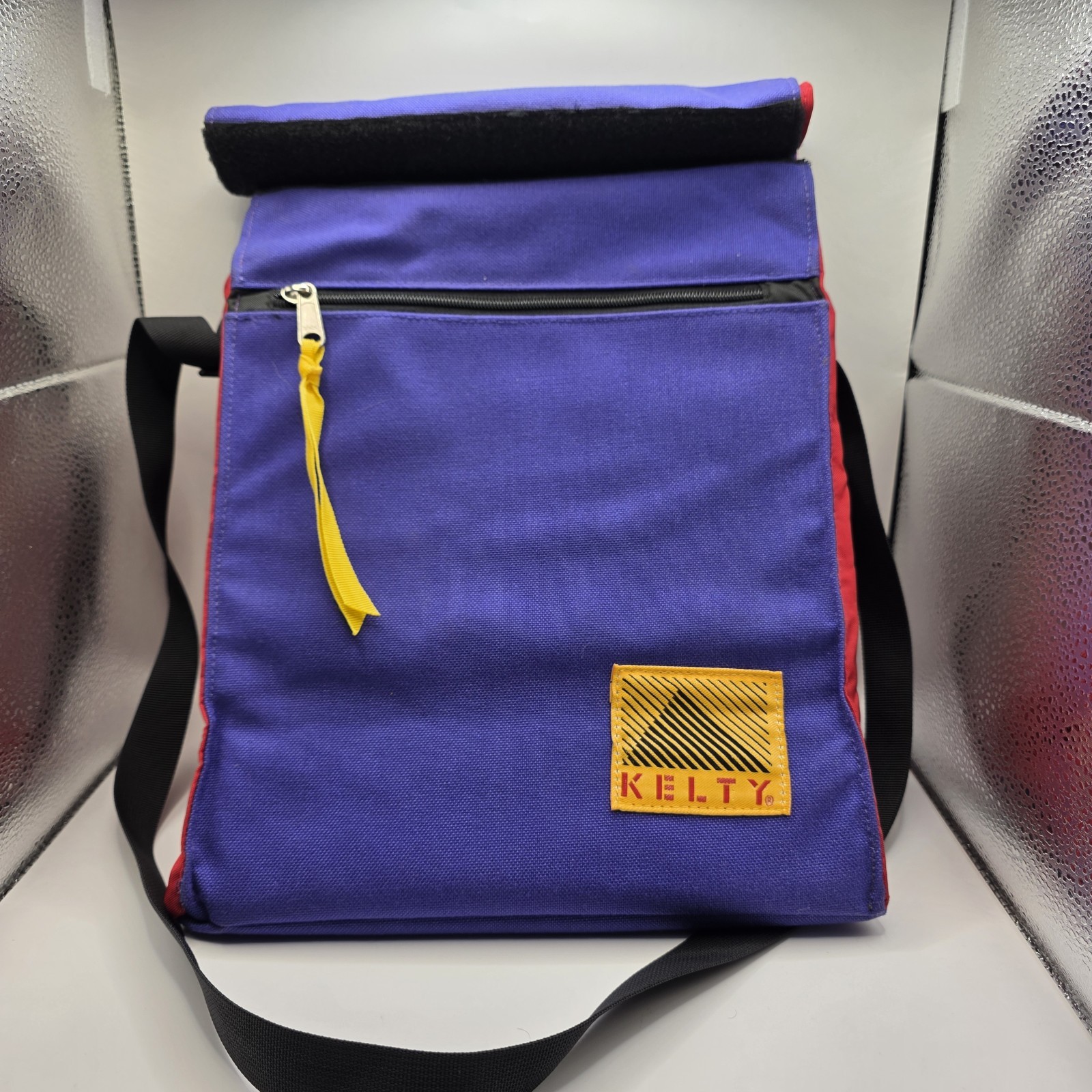 Vintage Kelty Over The Shoulder Roll Top Lunchbag Blue/Red 80’s