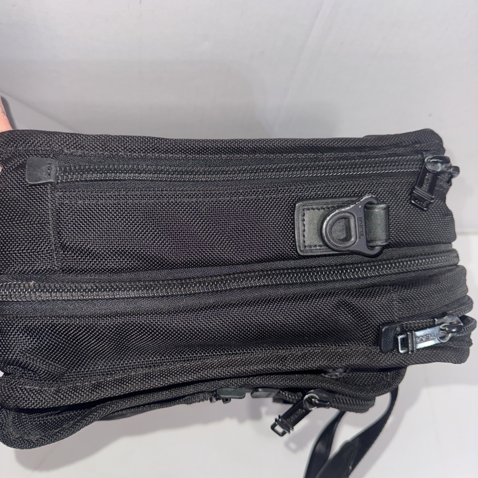 Tumi Alpha 3 Black Ballistic Nylon Designer Expandable Organizer Laptop Brief