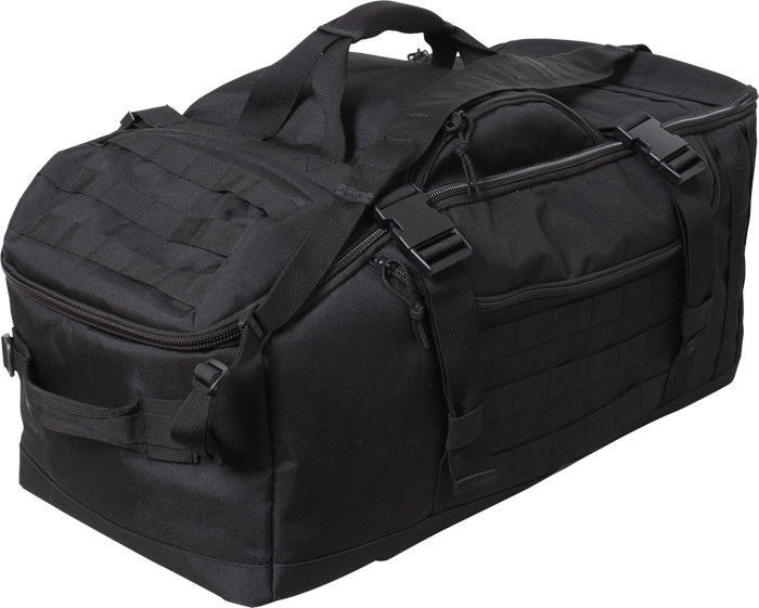 Black Tactical Mission Duffle Carry Bag Multi Functional Convertible Backpack
