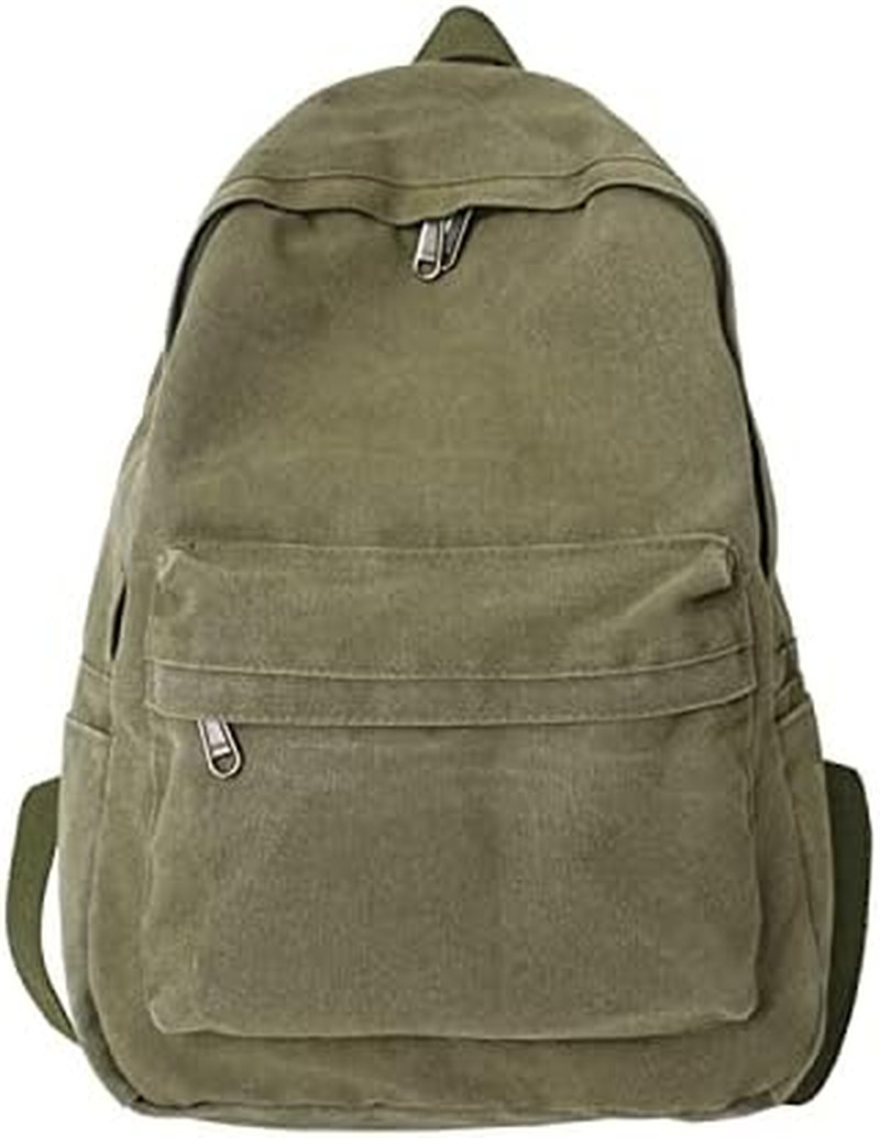 Vintage Canvas Backpack for Travel – Sage Green Boho Daypack for All