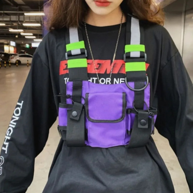Functional Tactical Chest Bag For Men Fashion Bullet Hip Hop Vest Streetwear Bag