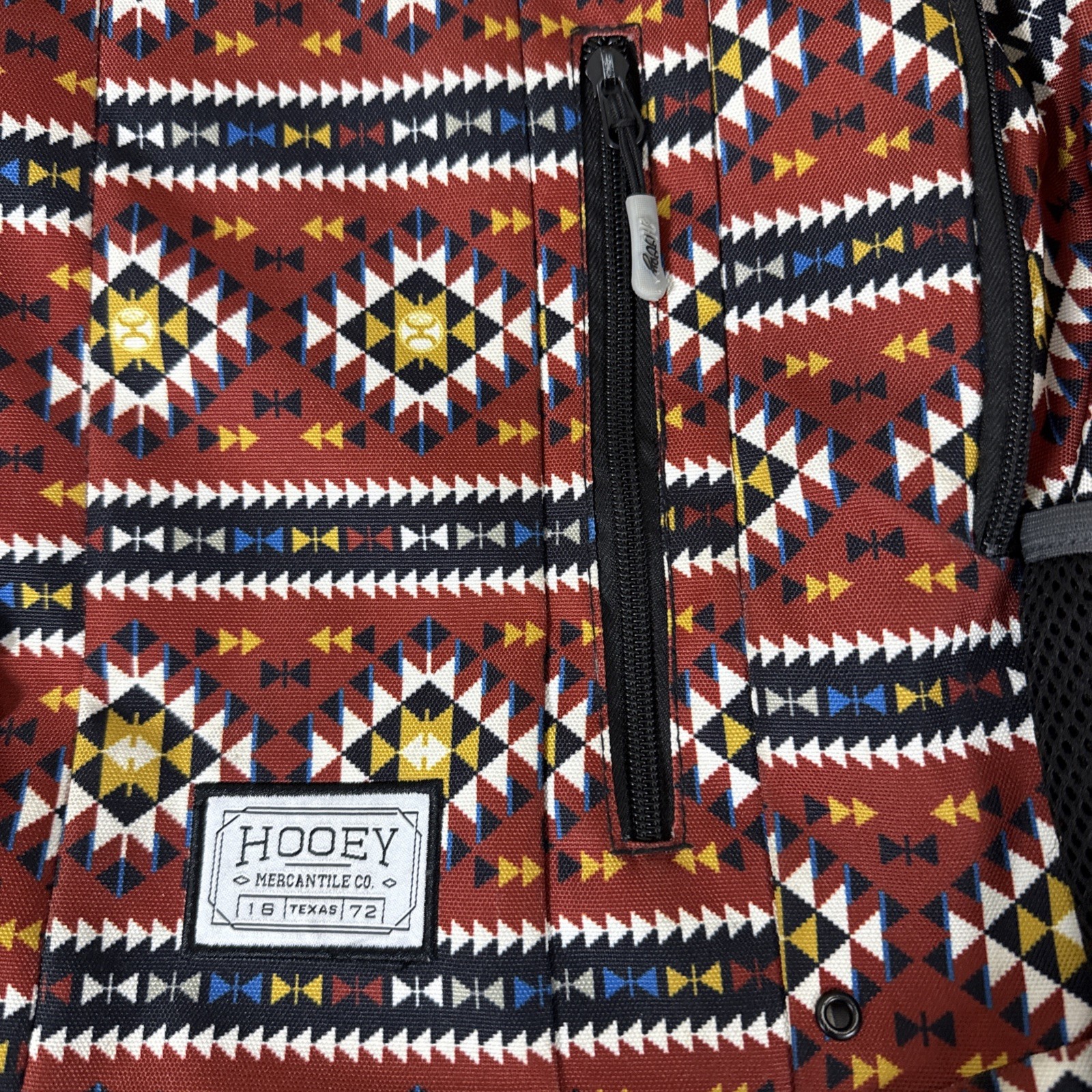 HOOEY Backpack Black with Front Aztec Hipster Trendy