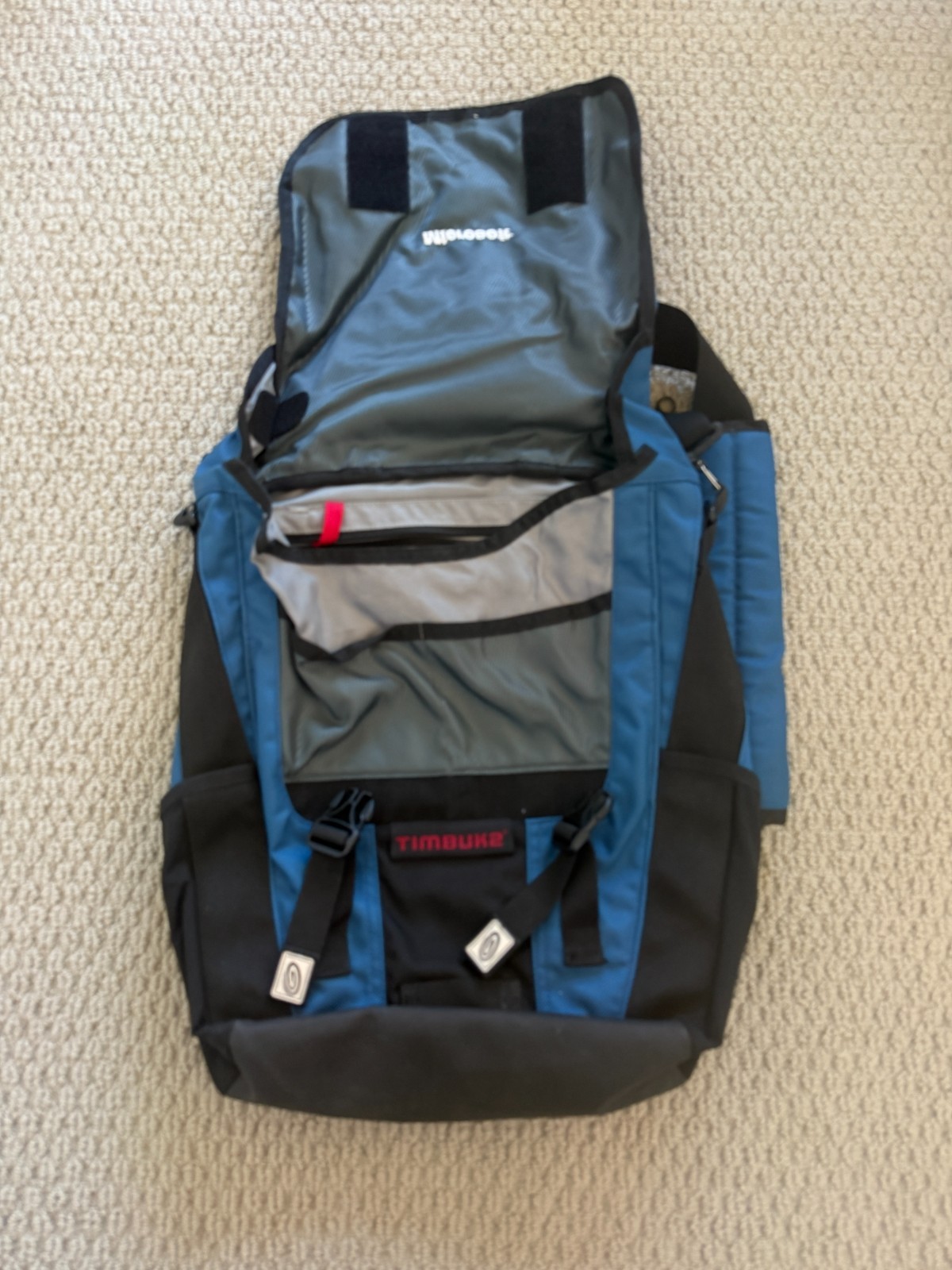 Timbuk2 Vertical Blogger Padded Messenger Laptop Bag Tote Shoulder Navy Gray