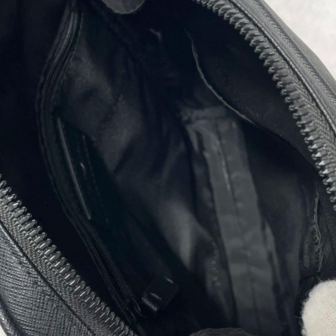 Extremely beautiful item Emporio Armani body bag Saffiano leather black