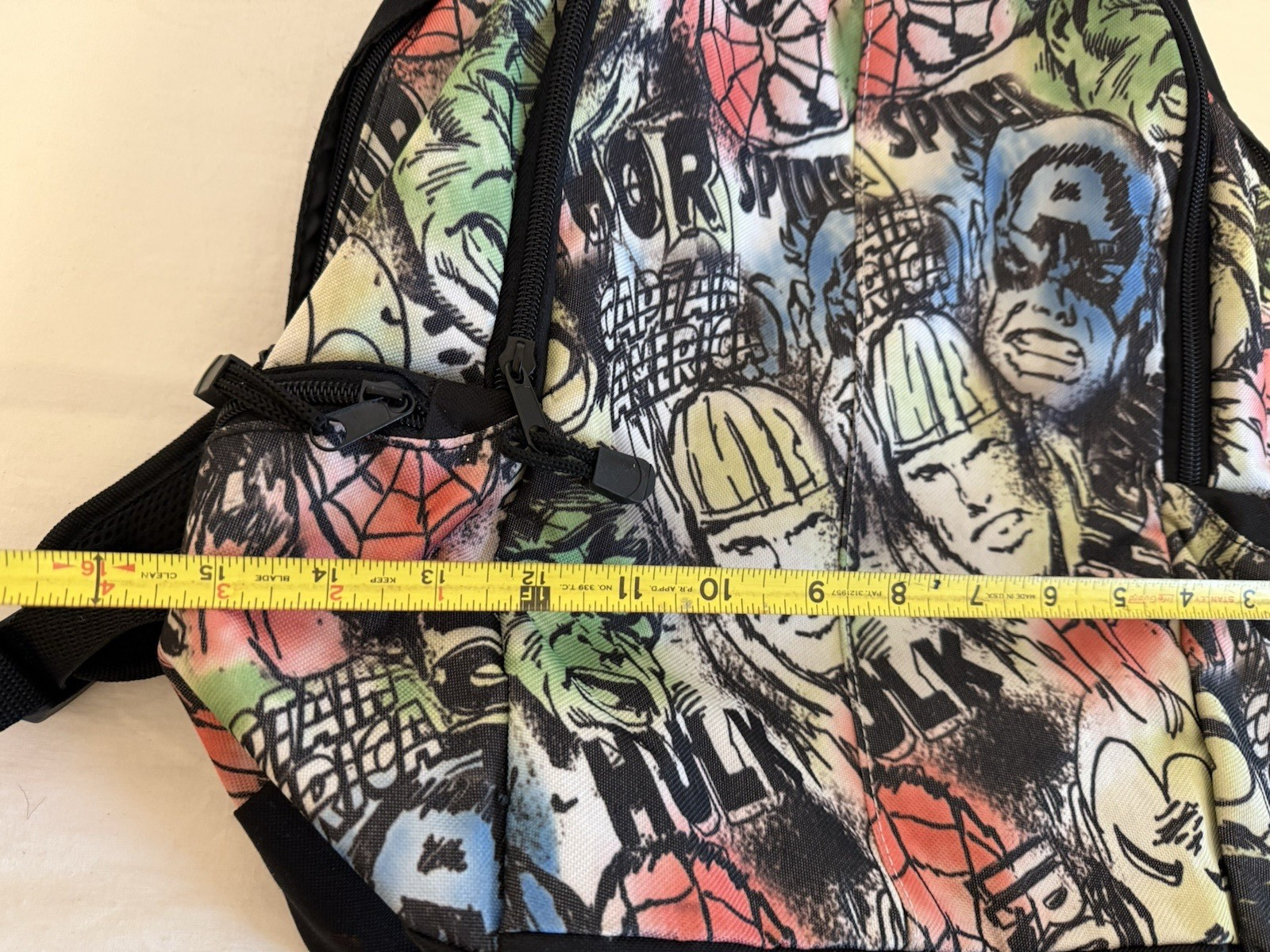 vintage Marvel Comics Backpack School Laptop Bag 2012 Ironman Hulk Spiderman