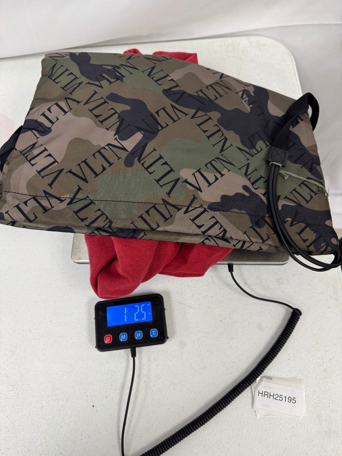 Valentino VLTN Grid Camouflage Backpack Dust Garavani Bag Pouch Red Lot of 2