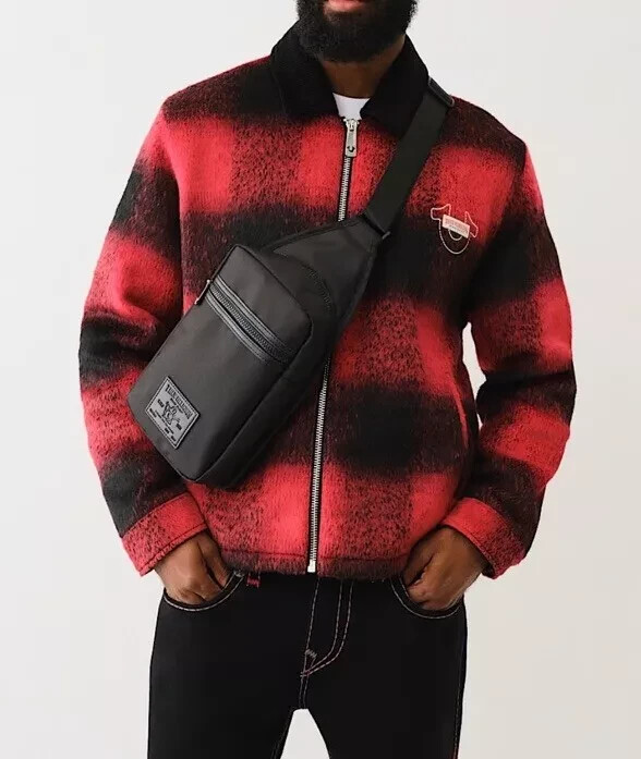 True Religion Buddha Patch Unisex Black YETA 2.0 Crossbody Bag Black $50