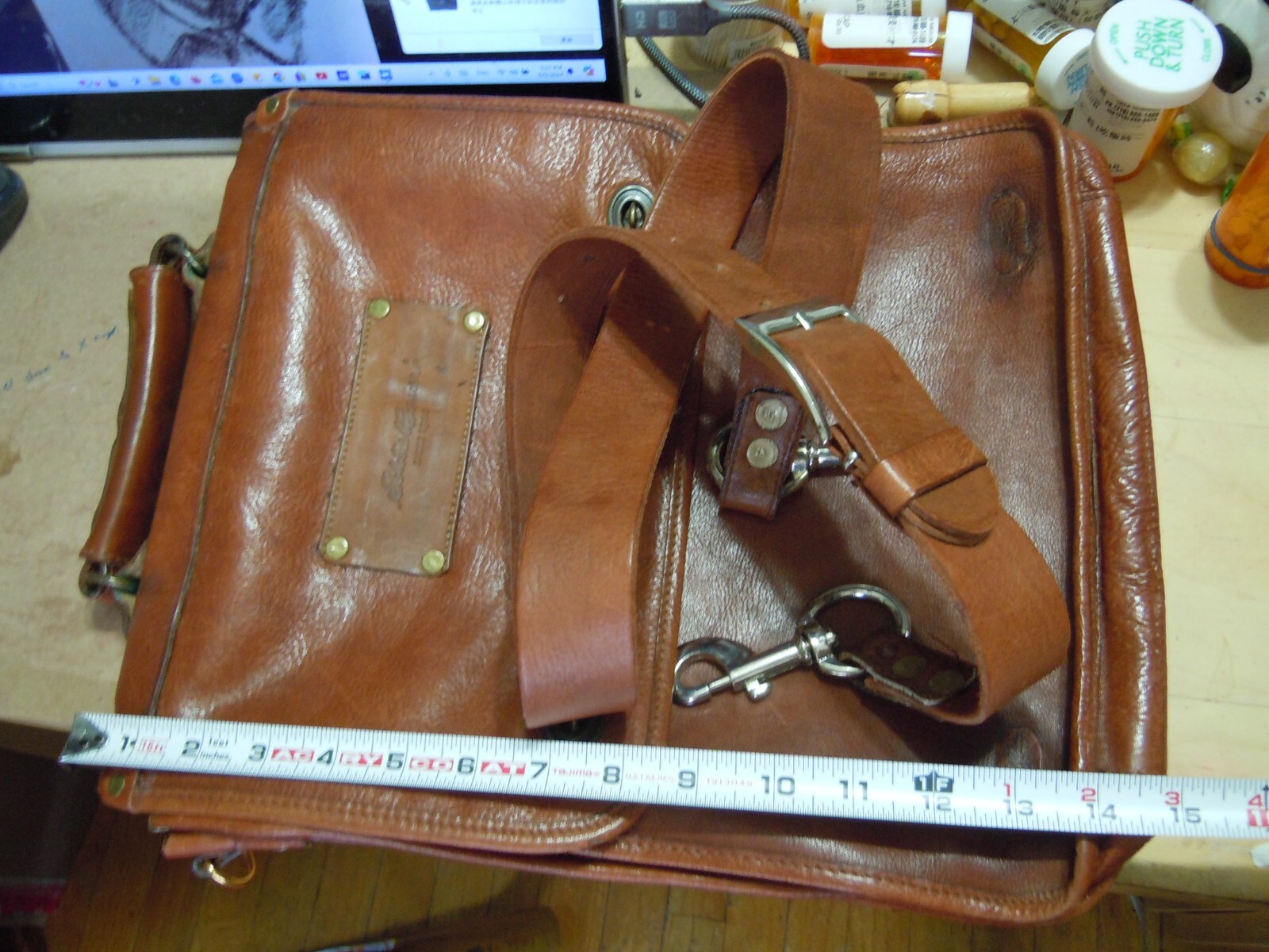 Vintage Eddie Bauer Designs by Sevestet New York All Leather Messenger