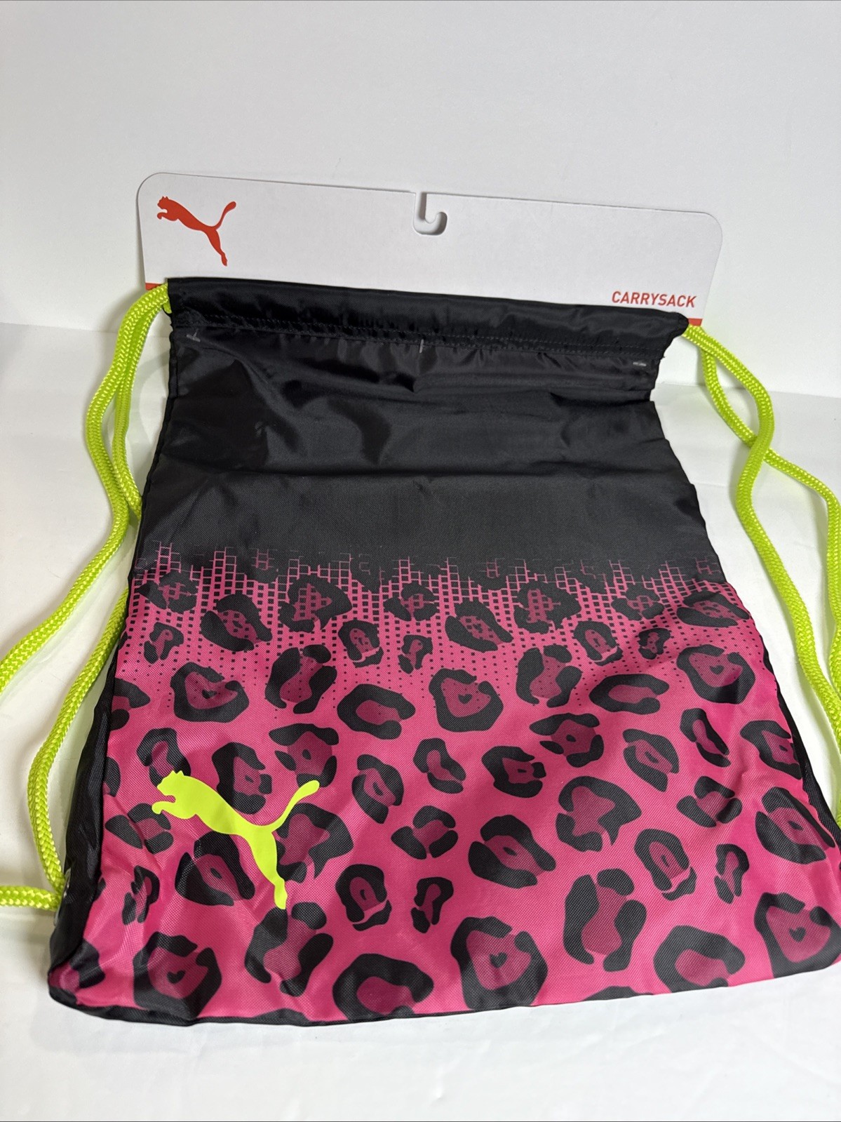 Puma neon jungle 2.0 carry sack new with tags hot pink cheetah print