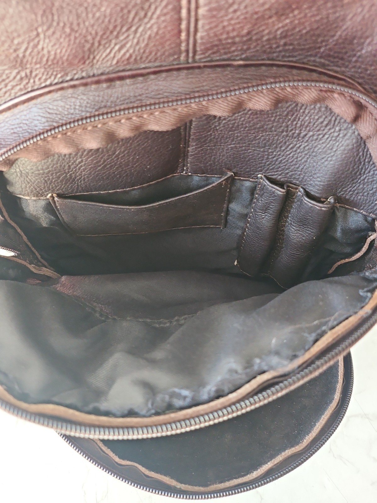Vtg Piel Soft Leather Backpack Y2k Minimalist Made In Columbia Travel Day Bag