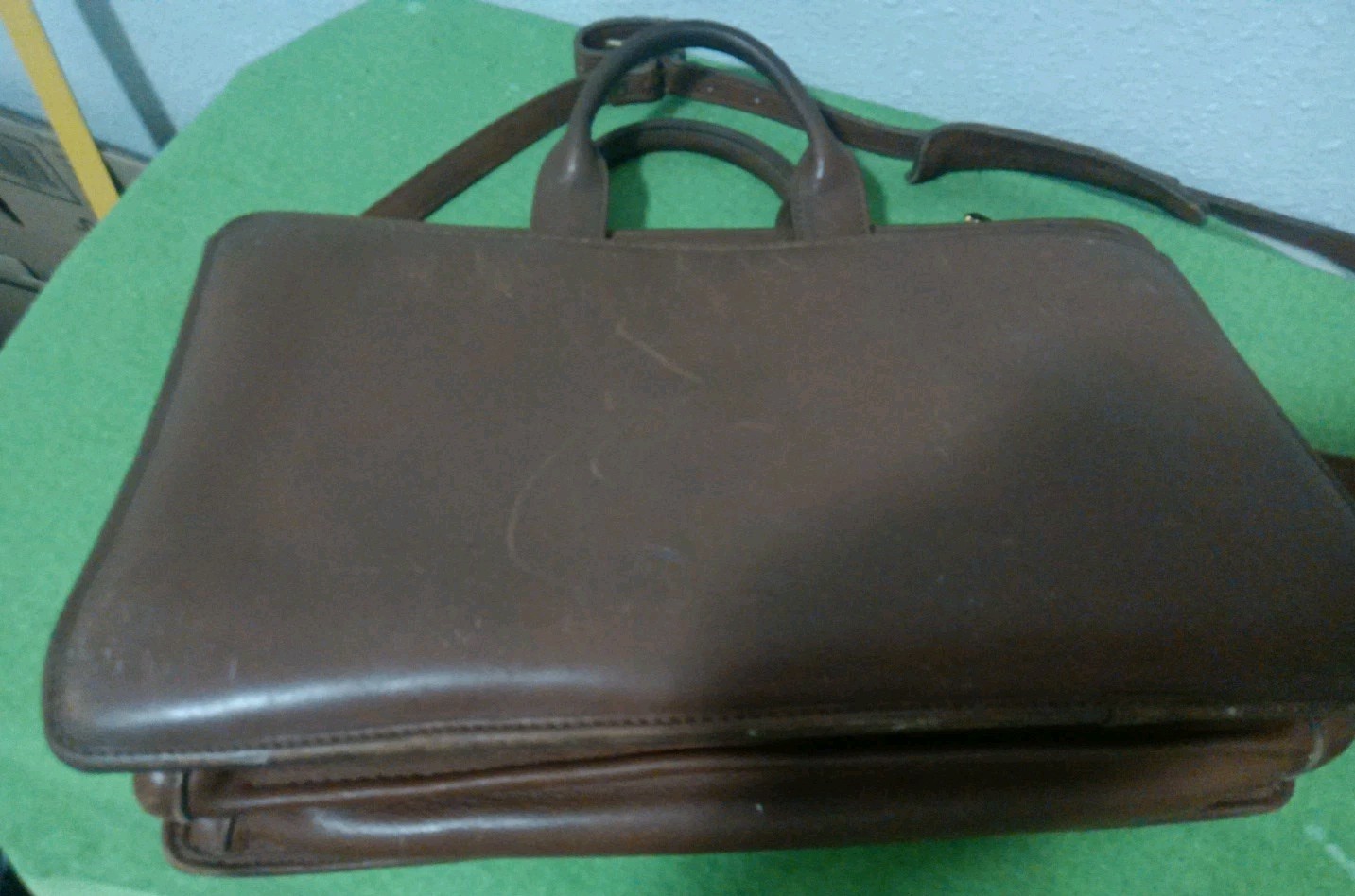Jack Georges Leather Briefcase Bag Brown Top Handle Shoulder Laptop 16x11x5