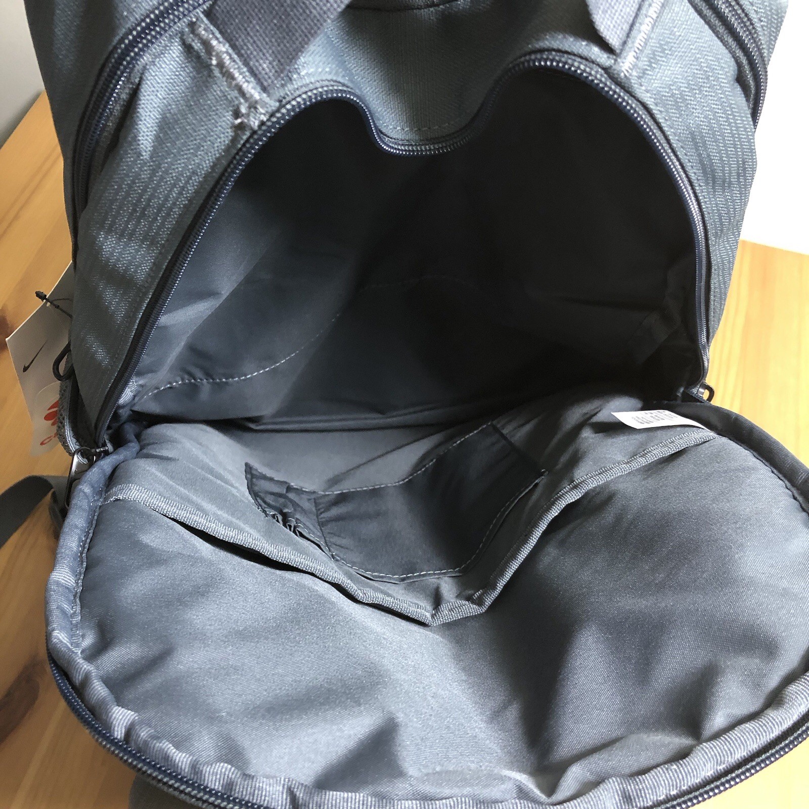 Nike Brasilia Training Deloitte Backpack Gray Black Pockets