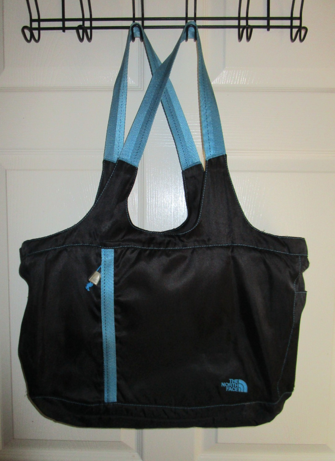 The North Face Messenger Laptop Carry Bag Blue Padded Nylon 17x11x3 CLEAN