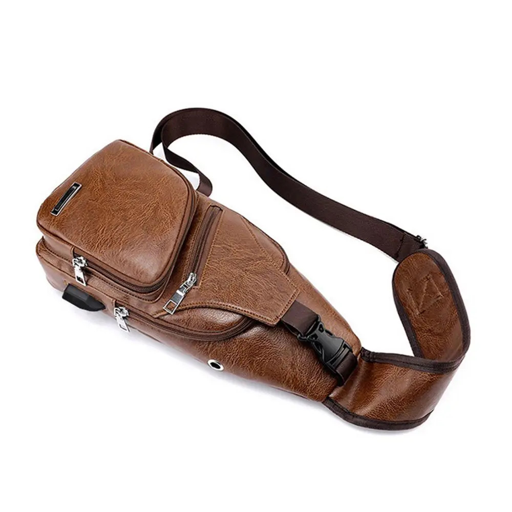 Cable de datos USB, bolso de pecho de carga, bolso de hombro informal de moda, P