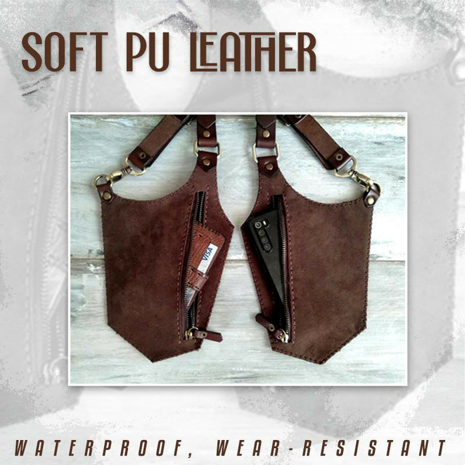 Men’s Adjustable Antitheft Hidden Underarm Shoulder Bag Wallet Strap Pocket