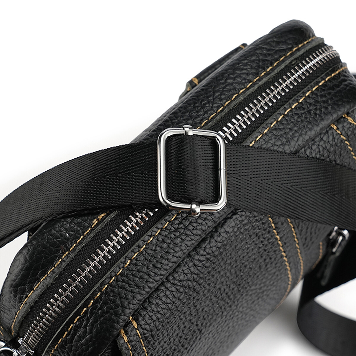 Genuine Leather Men’s Crossbody Bags Purse Business Small Waist Bag Shoulder Bag