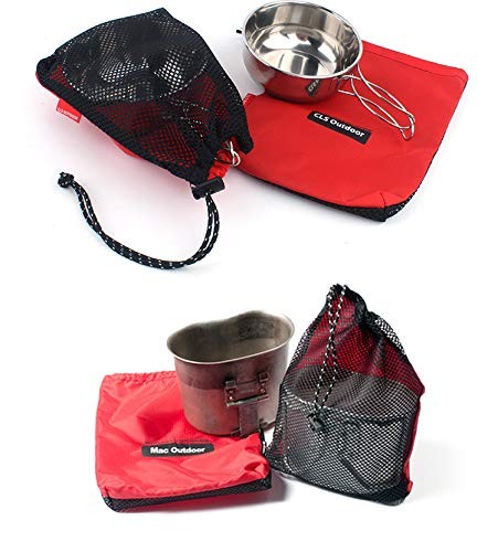 5 PCS Drawstring Bag With Toggle Nylon Cinch Ditty Pouch Sack Gym Travel