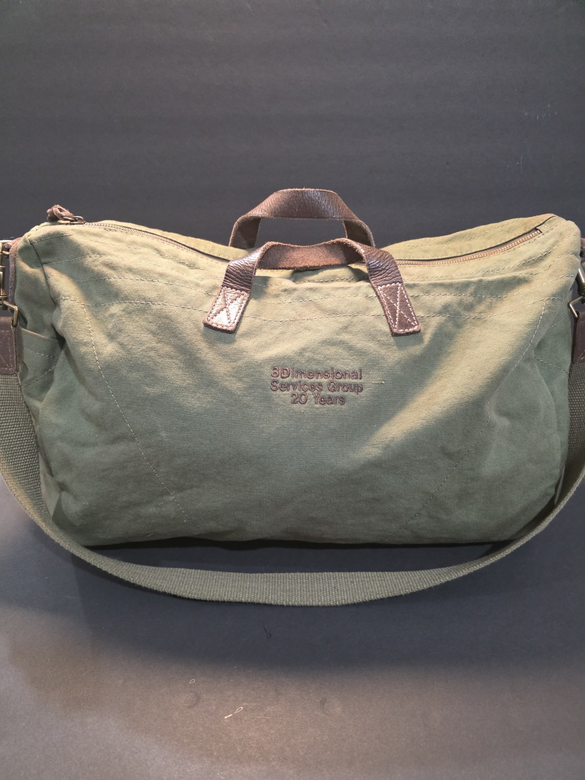 Alternative Apparel Canvas Duffle Bag Green Olive Weekender Travel Gym Leather T